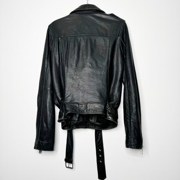 Lucky Brand Lamb Leather Moto Jacket Black Talon Zip Size Small - Picture 9 of 11